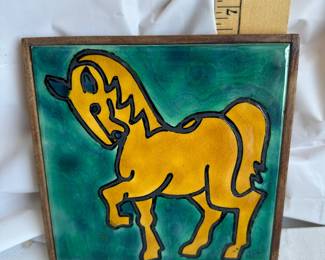 An-Ker Art Ceramic Hand Crafted in Israel Horse Tile