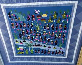 Hmong Hand Embroidered Story Cloth (Framed)