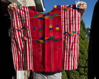 Guatemalan Poncho Textile All Hand Done $85.00