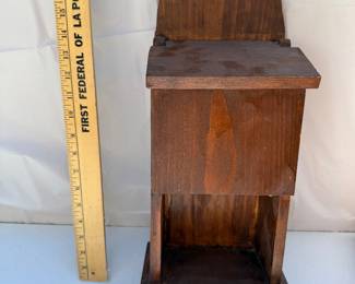 Primitive Wooden Hanging Salt Candle Box
