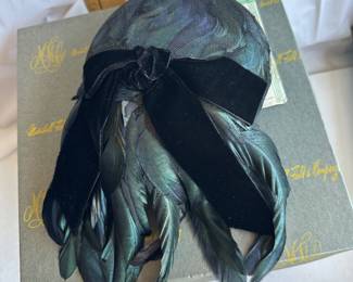 Marshall Field and Company Iridescent Feather Cocktail Hat