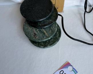Set of 4 Polished Green & Black Marble Stone Drink Coasters