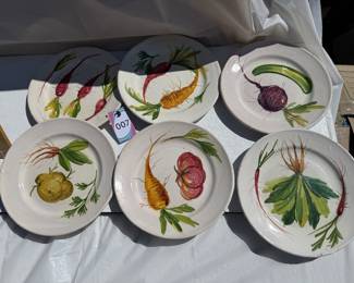 Italian Hand Painted Vegetable Ceramic Plates