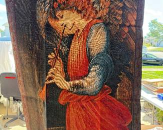 Woven Angel Cherub Tapestry Wall Hanging