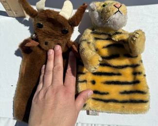 Hand Puppet Lot Donkey & Tiger