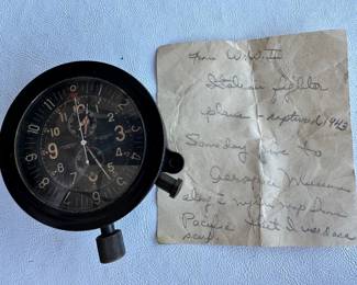 WWII Universal Geneve A. Cairelli Aircraft Cockpit Chronograph Clock for Italian Military Aircraft