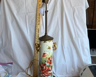 Hand-Painted Porcelain Poppy Motif Table Lamp $42.00