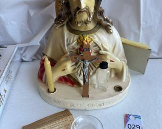 Vintage Catholic Plaster Sacred Heart Sick Call Statue Kit