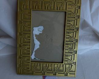 Vintage Geometric Pattern Etched Metal Picture Frame
