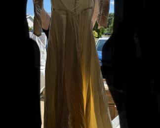 1940s Satin Wedding Gown Bridal Dress Long Sleeve