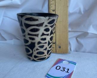 Studio Pottery Organic Pattern Black White Tumbler Cup