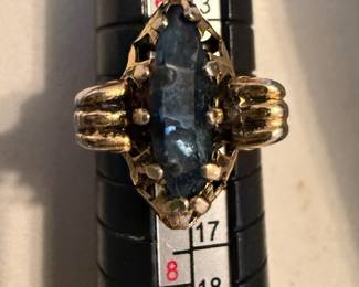 Costume Ring Blue Stone Adjustable $8.00