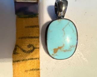 Sterling Silver Stone Pendant $10.00