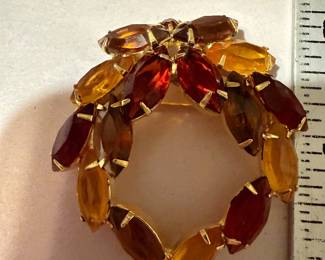 Fall Tone Stones Brooch $5.00