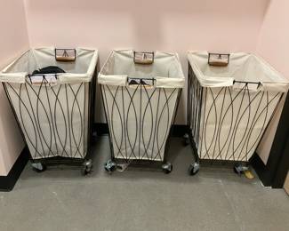 Artesa Verona Rolling Laundry Hamper Carts with Removable Canvas Bags