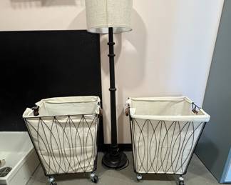 Artesa Verona Rolling Laundry Hamper Carts and Lamp