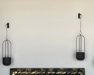 Walter Modern Black Metal Oval Hanging Planters