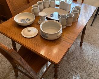 Primative table, 2 chairs and leaves