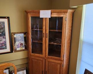 Corner Oak cabinet