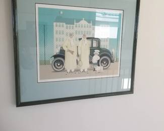 Limited-edition color lithograph titled "Brothers Dougherty" by the German-American artist Jan Balet