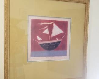 Framed limited-edition print titled "Sea of Dreams" by Adam Barsby