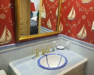Custom bath vanity; mirror
