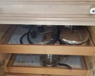 Cabinetry feature: pull out shelves. Pots & pans