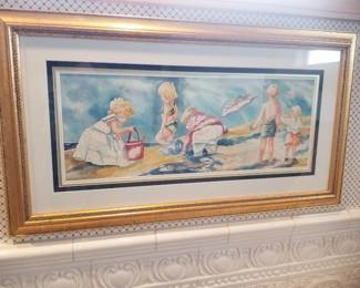Children at the beach scene