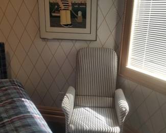 Striped accent chair