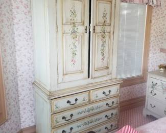 Handpainted 5-drawer armoire