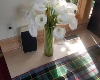 Faux botanical; large area rug