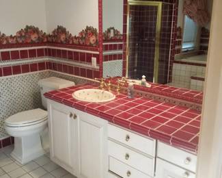 Bath vanity; mirror; toilet