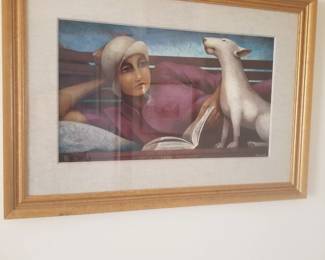 Framed print titled "Interlude" by Spanish artist Fabio Hurtado