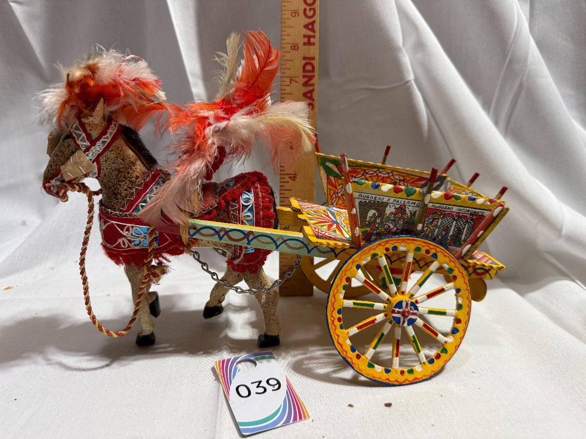 Hand-Painted Sicilian Carretto Horse Cart Souvenir $18.00