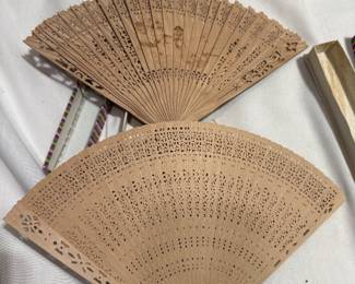 Lot of 2 Pierced Folding Hand Fan $8.00