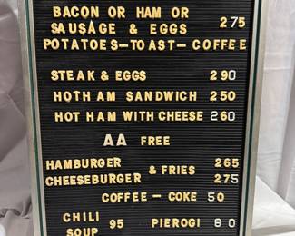 Diner/Cafe Hanging Menu Board Sign
