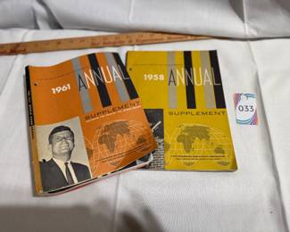 1961 & 1958 World Book Annual Supplements $4.00