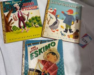 Lot of 3 Golden Books - The Little Eskimo, Little Galoshes, and Johnny Appleseed (Disney) $15.00