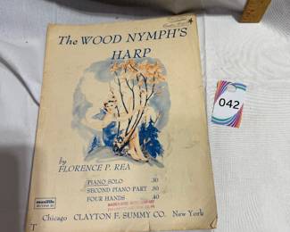 The Wood Nymph's Harp by Florence P Rea Vintage Sheet Music