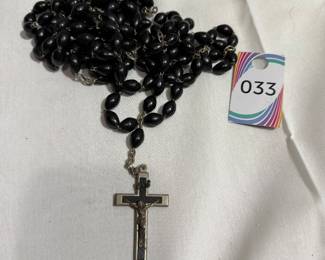 Long Black Beaded Rosary with Crucifix $7.00
