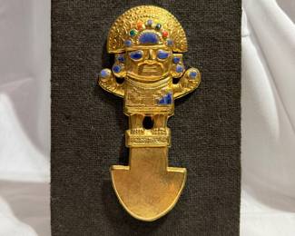 Peruvian Brass Incan Tumi Wall Plaque $45.00