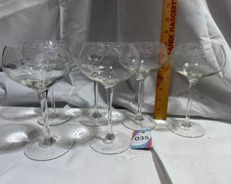 Crystal Cut Glass StemmeWine Glasses (Set of 6)