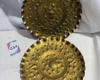 2 Brass Decorative Plates $10.00