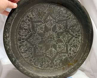 Embossed Folk Art Relief Metal Plate Plate