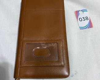 Brown Faux Leather Bifold Travel Organizer Passport Wallet $5.00