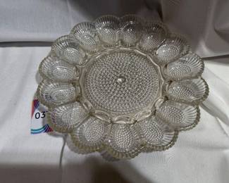 Glass Deviled Egg Platter $10.00