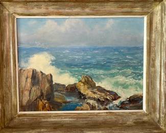 Fred Pye original oil on board- "The sea near Bald Head"