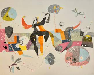 Large unframed Suzanne Dolesch Limited Edition 78/300 Art Print- "Dancers"