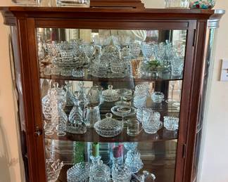Huge lot of Fostoria American Clear Cube Pattern glass