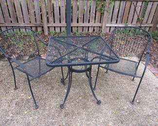 There are 4 of these wrought iron sets.